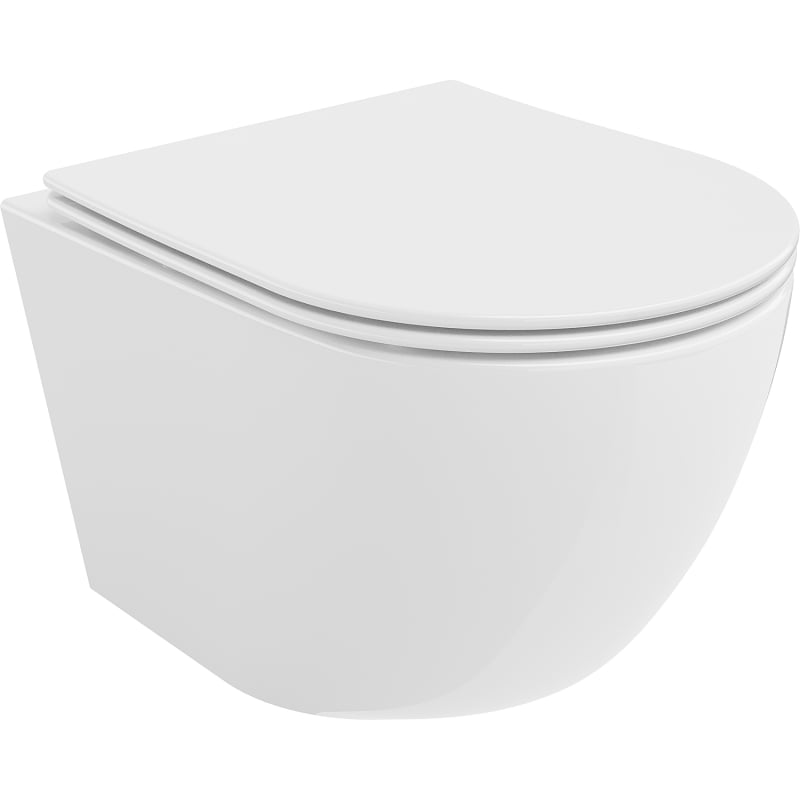 Mexen Lena WC-Schüssel Rimless Tornado mit abnehmbarer Slim-Sitz, Duroplast, weiß glänzend - 30220400T