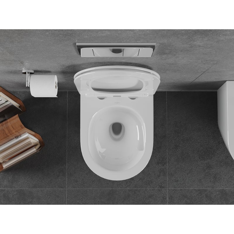 Mexen Lena WC-Schüssel Rimless Tornado mit abnehmbarer Slim-Sitz, Duroplast, weiß glänzend - 30220400T