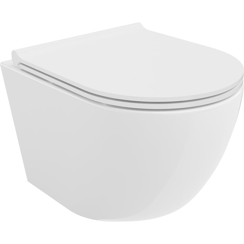 Mexen Lena WC-Schüssel Rimless Tornado mit Soft-Close-Slim-Sitz, Duroplast, Weiß Glanz - 30220500T