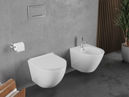 Mexen Lena WC-Schüssel Rimless Tornado mit Soft-Close-Slim-Sitz, Duroplast, Weiß Glanz - 30220500T