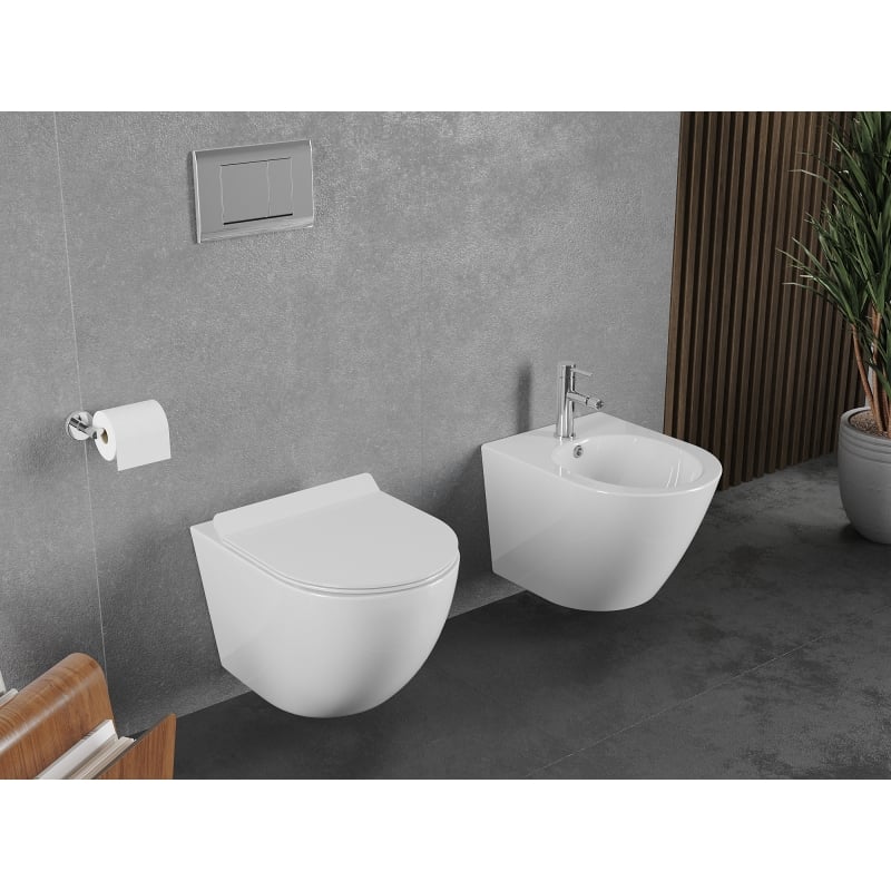 Mexen Lena WC-Schüssel Rimless Tornado mit Slim-Absenkautomatik, Duroplast, weiß glänzend - 30224000T