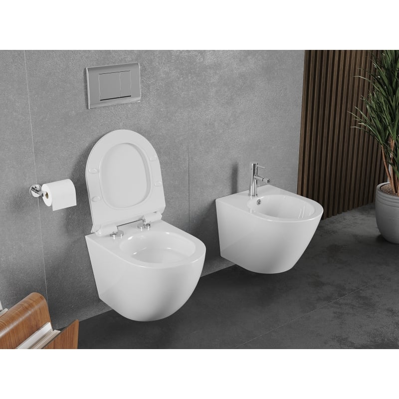Mexen Lena WC-Schüssel Rimless Tornado mit Slim-Absenkautomatik, Duroplast, weiß glänzend - 30224000T