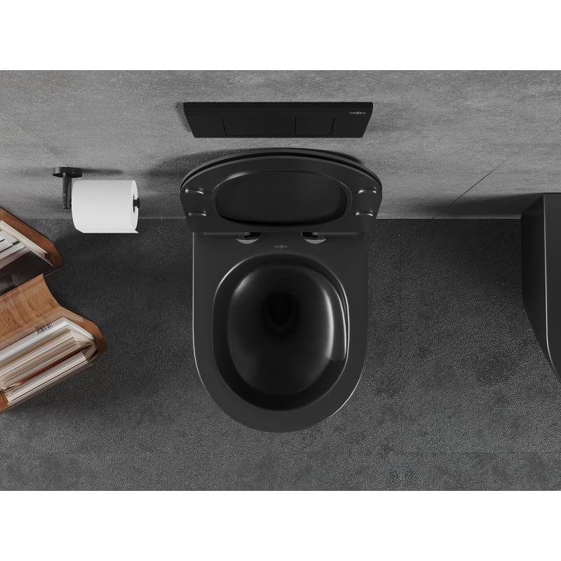 Mexen Lena WC-Schüssel Rimless Tornado mit Slim-Absenkautomatik, Duroplast, Schwarz Matt - 30220185T