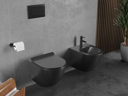 Mexen Lena WC-Schüssel Rimless Tornado mit Slim-Absenkautomatik, Duroplast, Schwarz Matt - 30220185T
