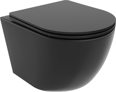 Mexen Lena WC-Schüssel Rimless Tornado mit softschließendem Sitz slim, Duroplast, schwarze Matt - 30221085T