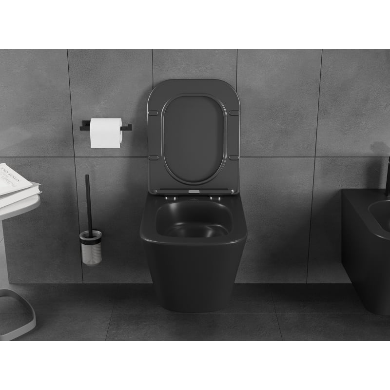 Mexen Teo WC-Schüssel Rimless Tornado mit Slim-Softclose-Sitz, Duroplast, Mattschwarz - 30850685T