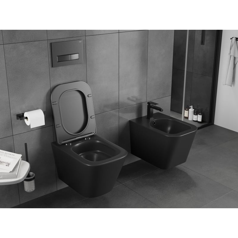 Mexen Teo WC-Schüssel Rimless Tornado mit Slim-Softclose-Sitz, Duroplast, Mattschwarz - 30850685T