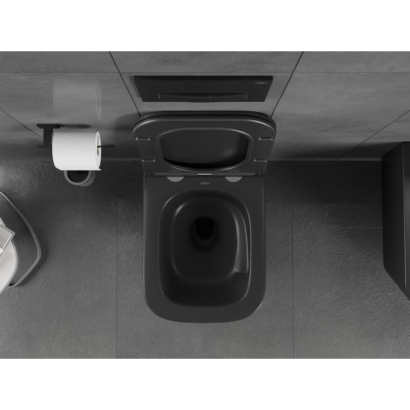 Mexen Teo WC-Schüssel Rimless Tornado mit Slim-Softclose-Sitz, Duroplast, Mattschwarz - 30850685T