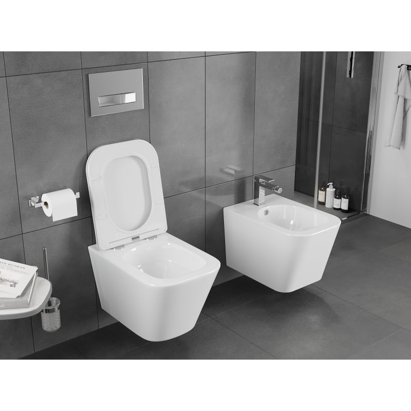 Mexen Teo WC-Schüssel Rimless Tornado mit langsam schließendem Slim-Deckel, Duroplast, weiß glänzend - 30850600T