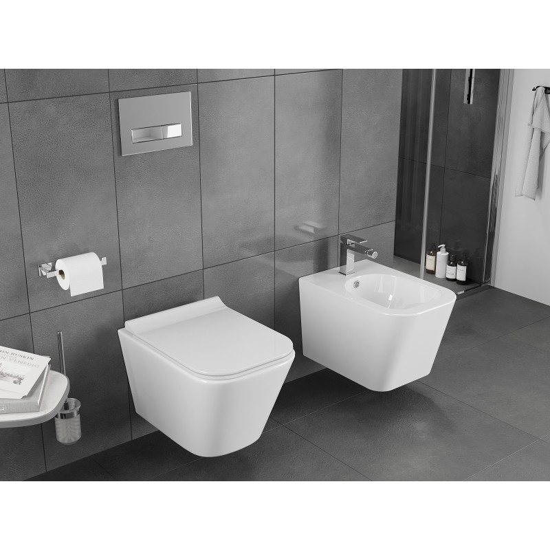 Mexen Teo WC-Schüssel Rimless Tornado mit slim Soft-Close Deckel, Duroplast, weiß glänzend - 30850700T