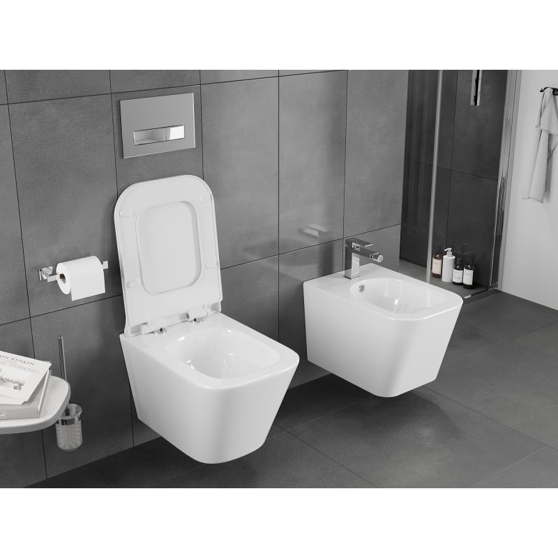 Mexen Teo WC-Schüssel Rimless Tornado mit slim Soft-Close Deckel, Duroplast, weiß glänzend - 30850700T