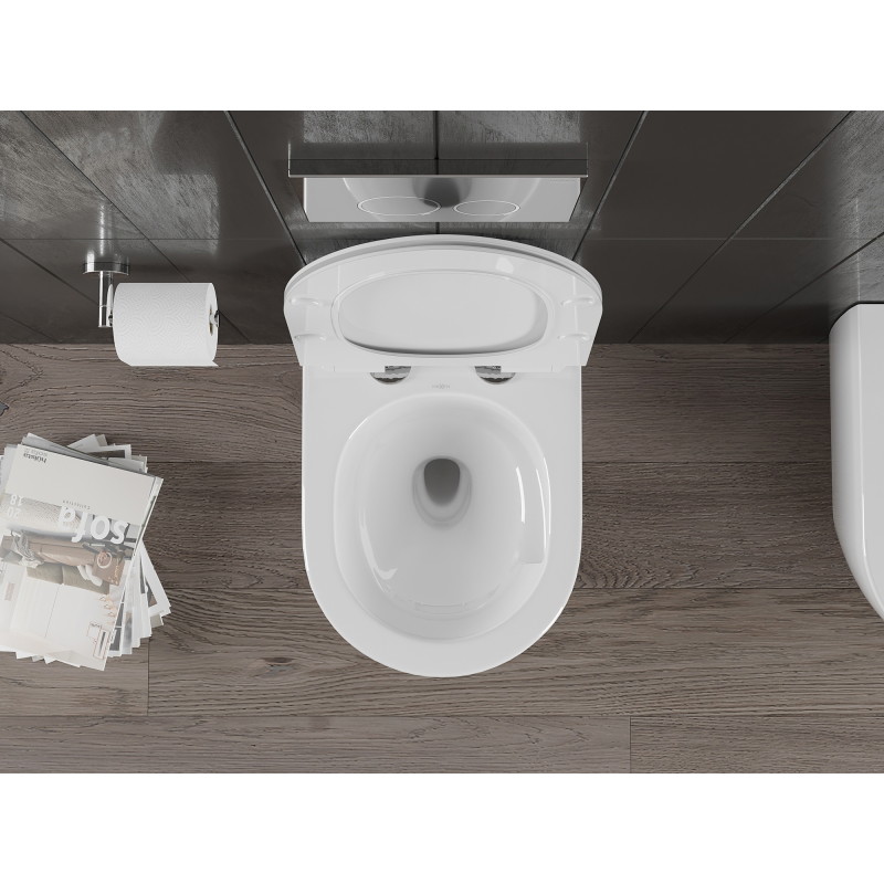 Mexen Carmen WC-Schüssel Rimless Tornado mit Soft-Close Slim Sitz, Duroplast, Weiß Glanz - 30880100T