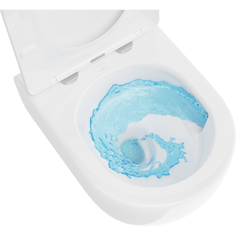 Mexen Carmen WC-Schüssel Rimless Tornado mit Soft-Close Slim Sitz, Duroplast, Weiß Glanz - 30880100T