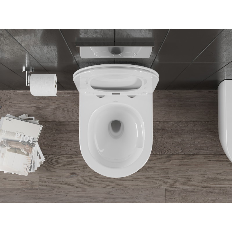 Mexen Carmen WC-Schüssel Rimless Tornado mit Absenkautomatik Slim, Duroplast, weiß glänzend - 30880400T