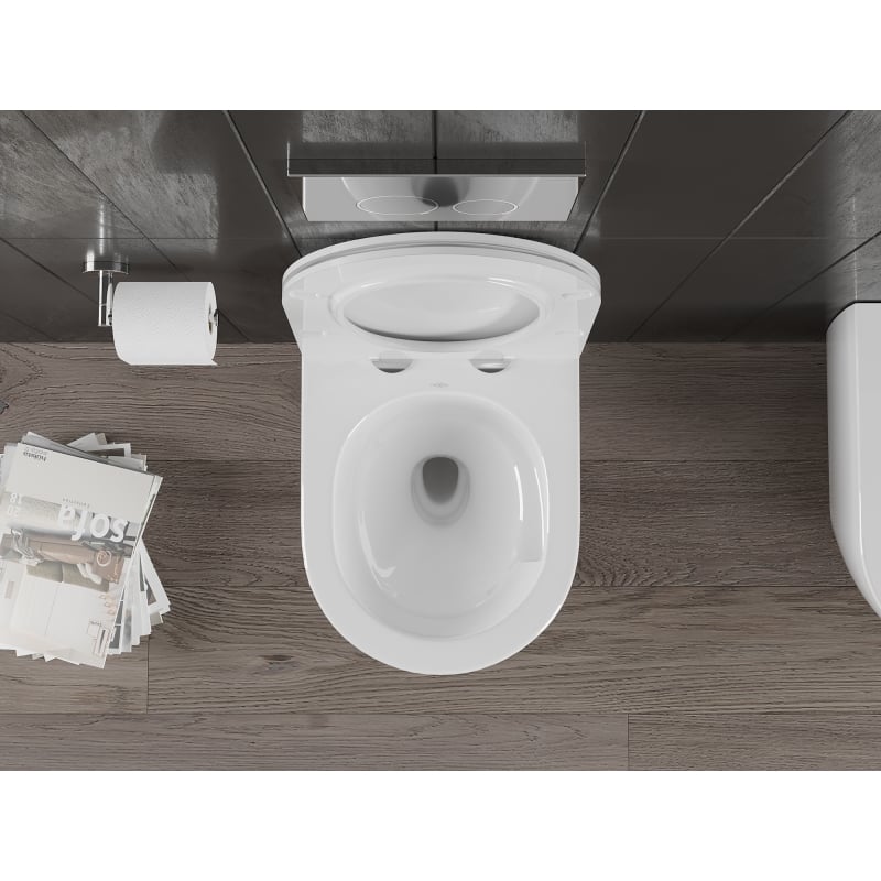 Mexen Carmen WC-Schüssel Rimless Tornado mit langsam schließendem Slim-Sitz, Duroplast, weiß glänzend - 30880500T