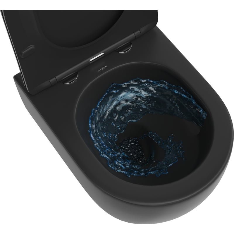 Mexen Carmen WC-Schüssel Rimless Tornado, schwarz matt - 3388XX85T