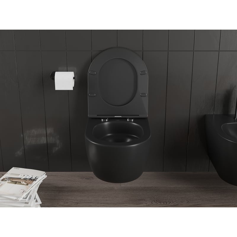 Mexen Carmen WC-Schüssel Rimless Tornado, schwarz matt - 3388XX85T