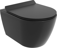 Mexen Carmen WC-Schüssel Rimless Tornado mit langsam schließendem Slim-Sitz, Duroplast, Schwarz Matt - 30880185T