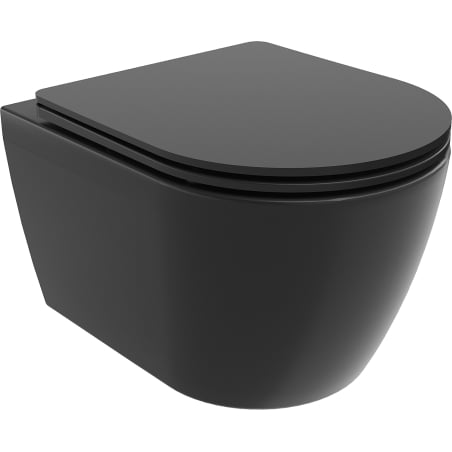 Mexen Carmen WC-Schüssel Rimless Tornado mit Softclose-Slim-Sitz, Duroplast, Schwarz Matt - 30881085T