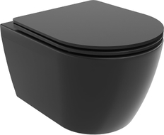 Mexen Carmen WC-Schüssel Rimless Tornado mit Softclose-Slim-Sitz, Duroplast, Schwarz Matt - 30881085T