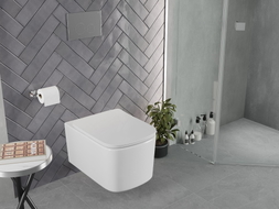 Mexen Vivo WC-Schüssel Rimless Tornado mit Slim-Absenkautomatik-Sitz, Duroplast, Weiß Glanz - 30610200T