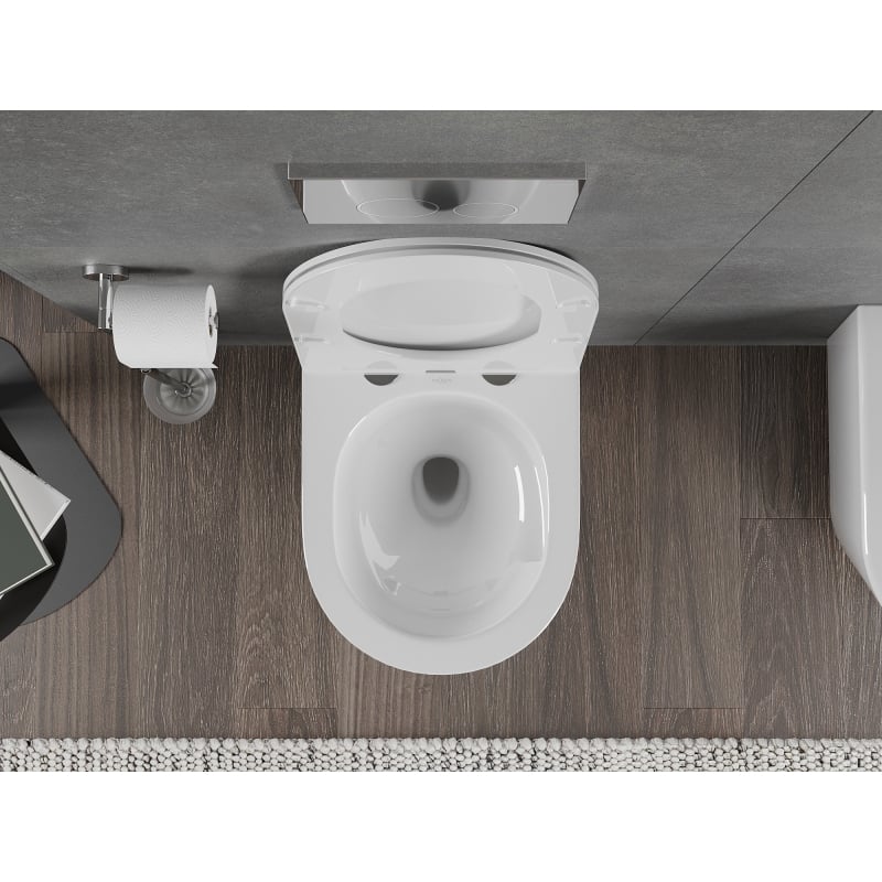 Mexen Rico WC-Schüssel Rimless Tornado mit langsam schließendem Slim-Sitz, Duroplast, glänzend weiß - 30720300T