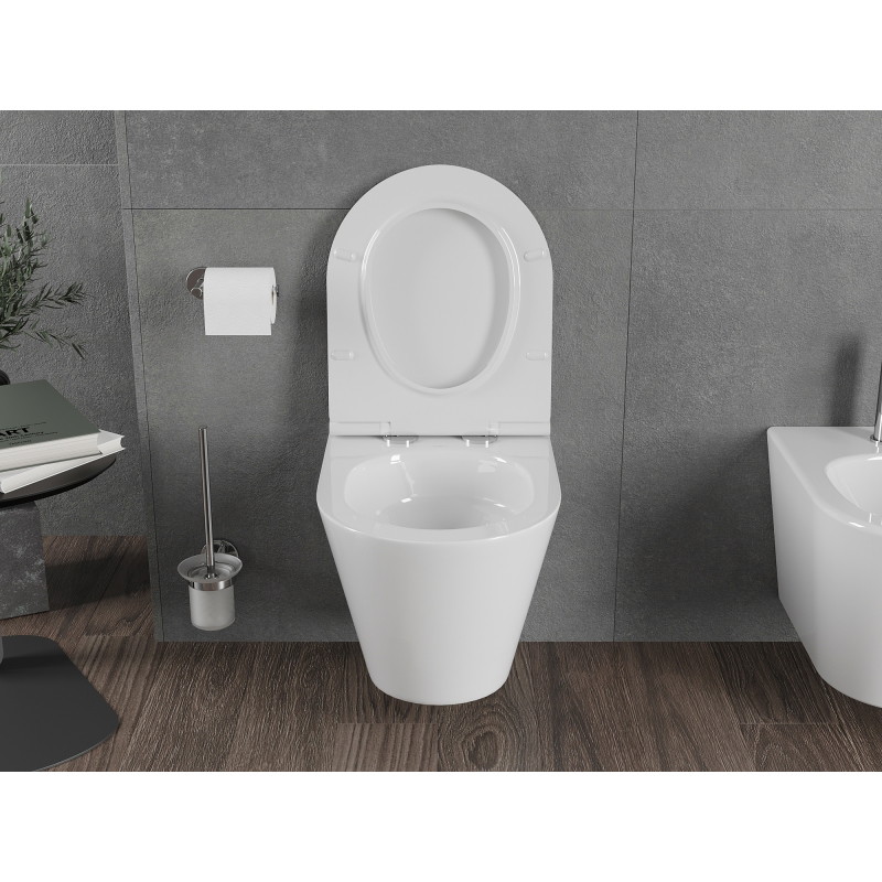 Mexen Rico WC-Schüssel Rimless Tornado mit Soft-Close Slim-Sitz, Duroplast, weiß glänzend - 30720500T