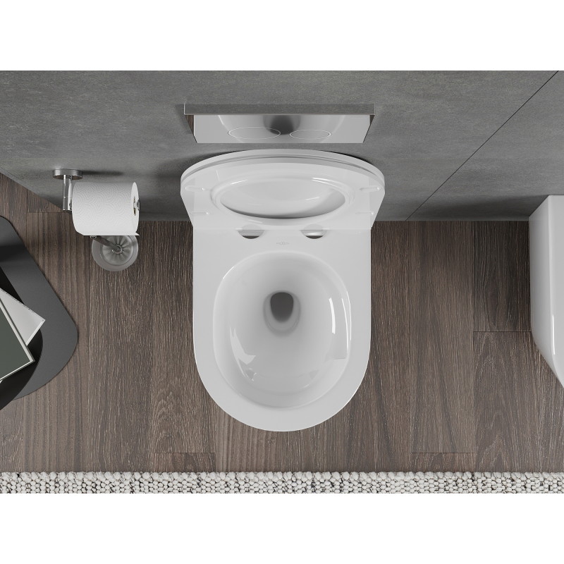 Mexen Rico WC-Schüssel Rimless Tornado mit Soft-Close Slim-Sitz, Duroplast, weiß glänzend - 30720500T