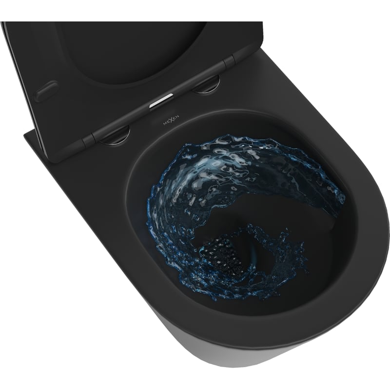 Mexen Rico WC-Schüssel Rimless Tornado mit Slim-Softclose-Sitz, Duroplast, schwarz matt - 30720185T