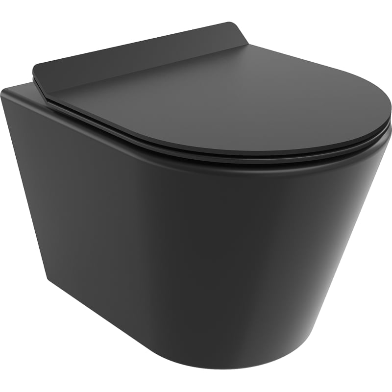 Mexen Rico WC-Schüssel Rimless Tornado mit Slim-Softclose-Sitz, Duroplast, schwarz matt - 30720185T