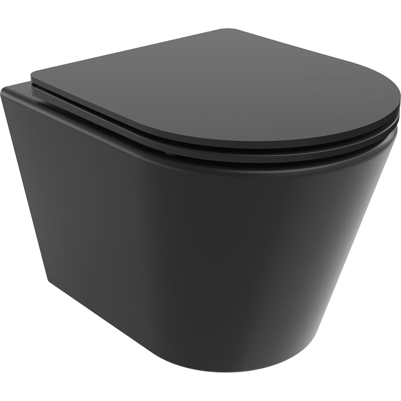 Mexen Rico WC-Schüssel Rimless Tornado mit Slim-Softclose-Sitz, Duroplast, schwarz matt - 30721085T