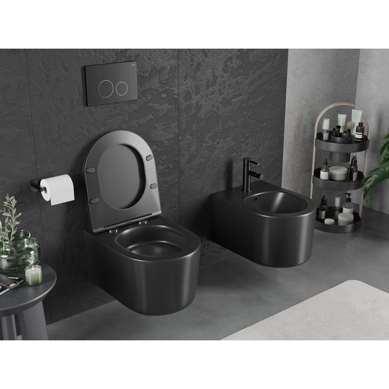 Mexen Sofia WC-Schüssel Rimless Tornado, schwarz matt - 3354XX85T