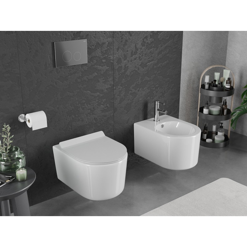 Mexen Sofia WC-Schüssel Rimless Tornado mit soft-close Slim Sitz, Duroplast, weiß glänzend - 30540100T