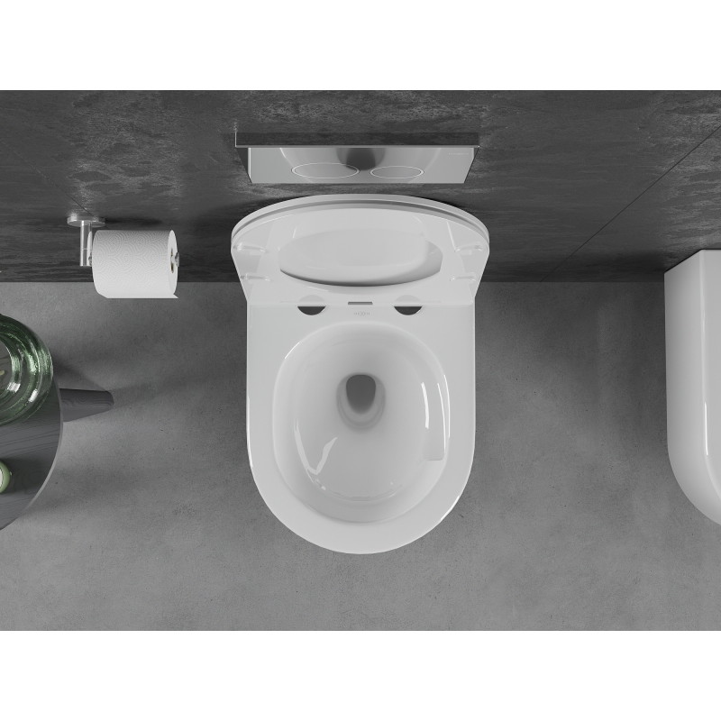 Mexen Sofia WC-Schüssel Rimless Tornado mit langsam schließendem, schlankem Sitz, Duroplast, weiß glänzend - 30540300T
