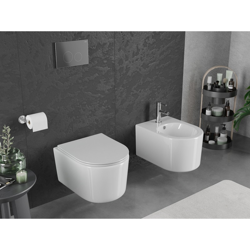 Mexen Sofia WC-Schüssel Rimless Tornado mit Absenkautomatik Slim, Duroplast, glänzend weiß - 30540400T