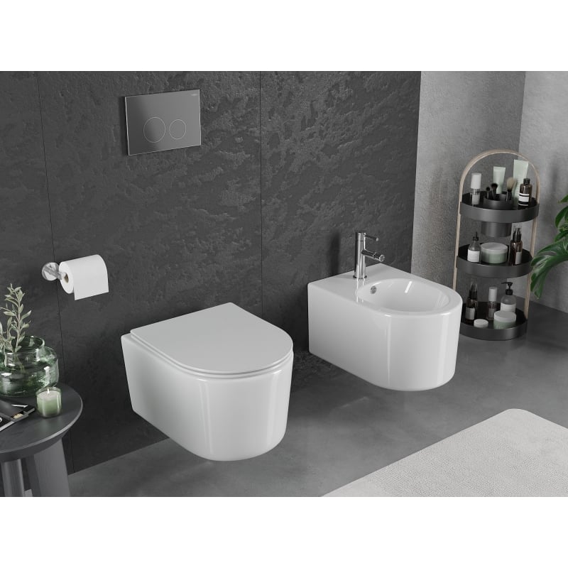 Mexen Sofia WC-Schüssel Rimless Tornado mit Slim-Absenkautomatik, Duroplast, Weiß glänzend - 30540400T