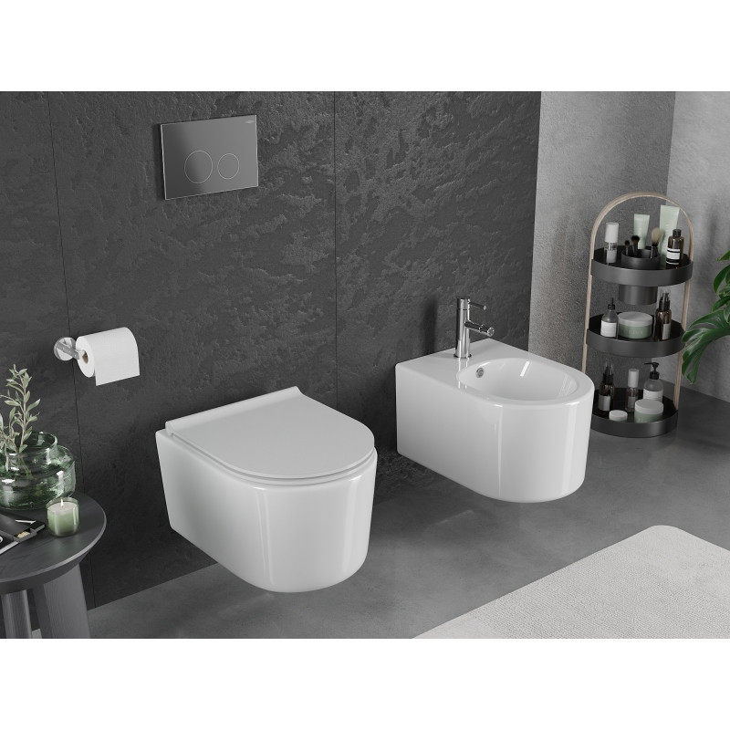 Mexen Sofia WC-Schüssel Rimless Tornado mit absenkbarem Slim-Sitz, Duroplast, weiß glanz - 30540500T