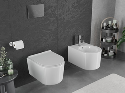 Mexen Sofia WC-Schüssel Rimless Tornado mit absenkbarem Slim-Sitz, Duroplast, weiß glanz - 30540500T