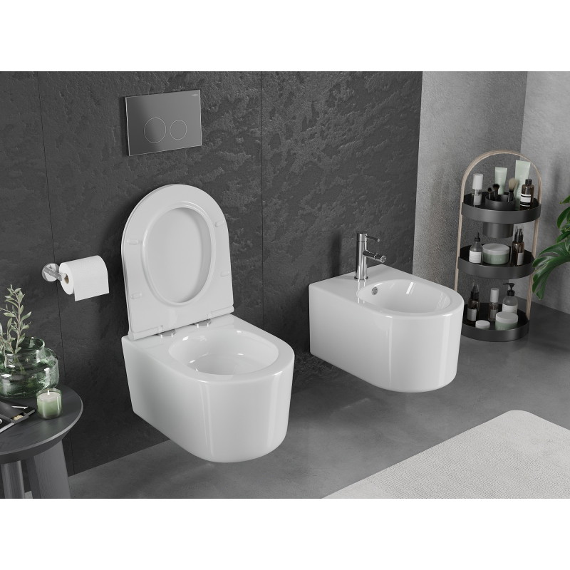 Mexen Sofia WC-Schüssel Rimless Tornado mit absenkbarem Slim-Sitz, Duroplast, weiß glanz - 30540500T