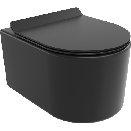Mexen Sofia WC-Schüssel Rimless Tornado mit Slim-Soft-Close-Sitz, Duroplast, schwarz matt - 30540185T