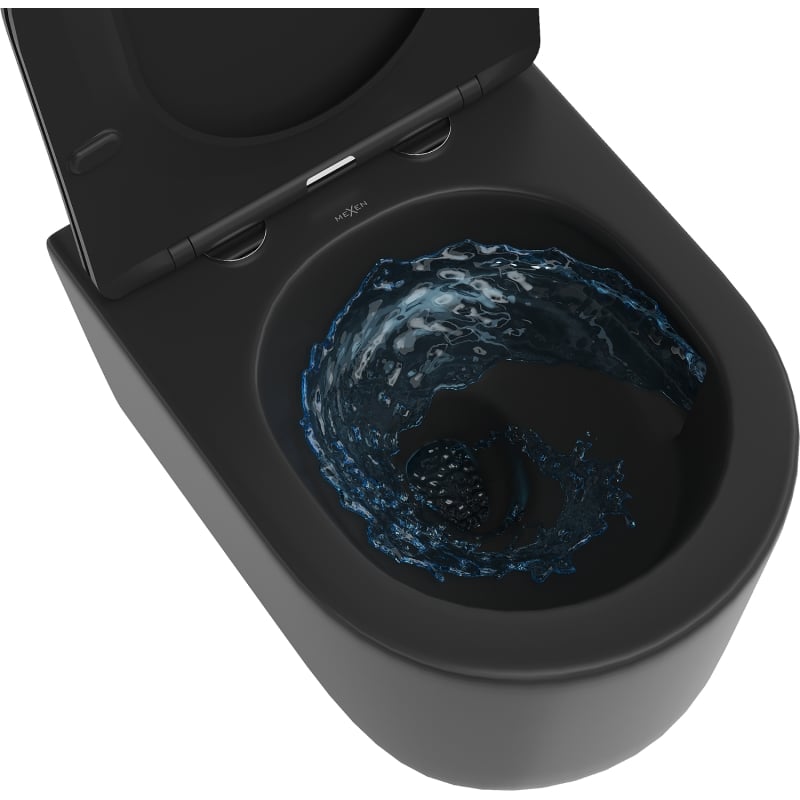 Mexen Sofia WC-Schüssel Rimless Tornado mit langsam schließendem Slim-Sitz, Duroplast, mattschwarz - 30541085T