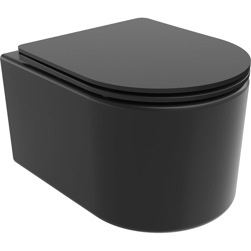 Mexen Sofia WC-Schüssel Rimless Tornado mit langsam schließendem Slim-Sitz, Duroplast, mattschwarz - 30541085T