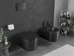 Mexen Sofia WC-Schüssel Rimless Tornado mit langsam schließendem Slim-Sitz, Duroplast, mattschwarz - 30541085T