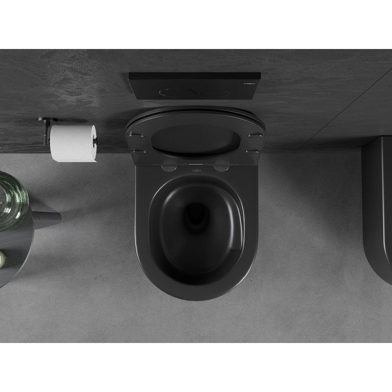 Mexen Sofia WC-Schüssel Rimless Tornado mit langsam schließendem Slim-Sitz, Duroplast, mattschwarz - 30541085T