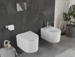 Mexen Sofia WC-Schüssel Rimless mit langsam schließendem Slim-Sitz, Duroplast, weiß glänzend - 30540400