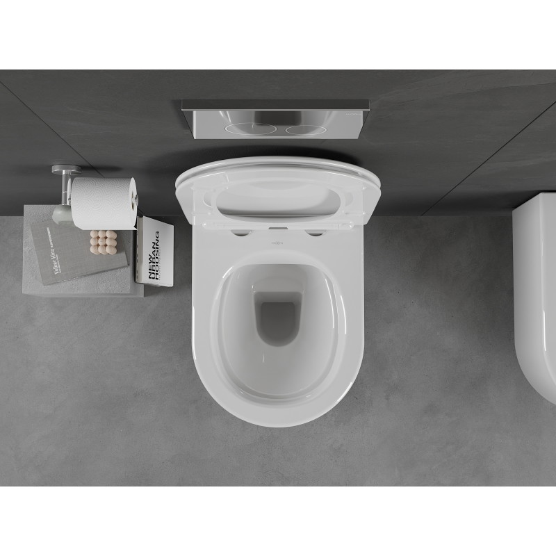 Mexen Sofia WC-Schüssel Rimless mit langsam schließendem Slim-Sitz, Duroplast, weiß glänzend - 30540400