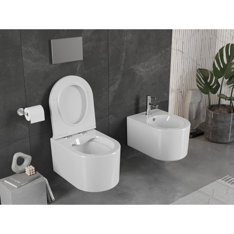 Mexen Sofia WC-Schüssel Rimless mit langsam schließendem Slim-Sitz, Duroplast, weiß glänzend - 30540500