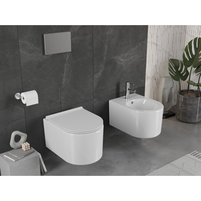 Mexen Sofia WC-Schüssel Rimless mit langsam schließendem Slim-Sitz, Duroplast, weiß glänzend - 30540500