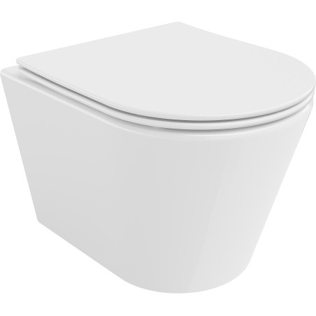 Mexen Rico WC-Schüssel Rimless Tornado mit Slim-Softclose-Sitz, Duroplast, Weiß Hochglanz - 30720400T