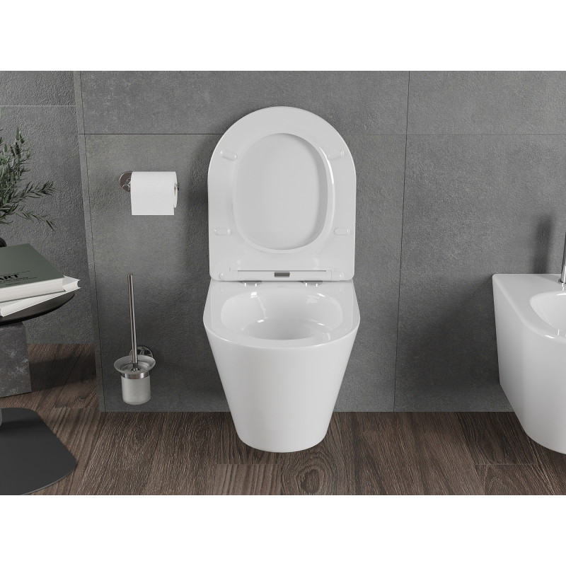 Mexen Rico WC-Schüssel Rimless Tornado mit Slim-Softclose-Sitz, Duroplast, Weiß Hochglanz - 30720400T